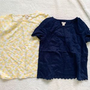 Lot of 2 J Crew Linen Shirts XXS 00P